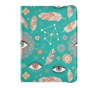 Green Bohemian Dreamcatcher Feather Leather Passport Holder Cover Wallet for travel Vaccine Case Protector Cover Wallet Passport Holder for women Ultra Slim, green Bohemian dreamcatcher feather, One