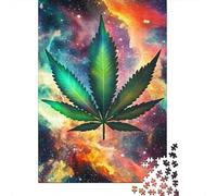 Green Botanical Leaf 1000 Piece Jigsaw Puzzle Paper For Adults Colourful Galaxy Puzzle Game Family Relaxation Focus 38x26cm/1000pcs