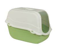 (Green Bottom) Extra Large Enclosed Cat Litter Tray Filter Box Hooded Large Scoop Toilet Potty