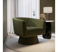 Green Boucle Swivel Accent Chair - Cairo