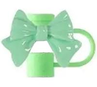 Green Bow Straw Cover for Stanley 40&30 Oz Cup,10mm Silicone Straws Covers Cap for Stanley Cup Accessories, Cute Straws Topper for Tumblers,Straw Cap Stopper for Reusable Straws Tip Lids.