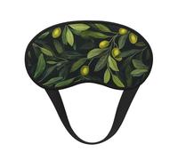 Green Branch Olive Blackout Sleep Mask - Soft Adjustable Eye Mask for Full Light Blocking, Deep Sleep, Travel & Relaxation