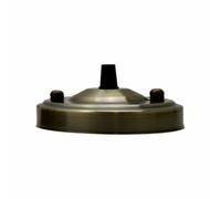 LEDSone Industrial Retro Ceiling Rose 108 mm Pendant Cable Grip Flex Clamp Metal Plate for Light Fitting Hanging Lamp Ceiling Cover Accesories(Green Brass)