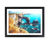 Green Bridge Of Wales In Abstract Modern Art Framed Print | A4 Black Framed Wall Art | Ready to Hang | Abstract Cityscape Picture | Living Room Bedroom Lounge Office