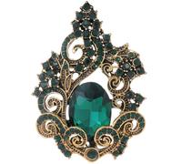 Green Brooch with Diamond Vintage - Colorful Crystal Rhinestone Brooches Corsage Pin Elegant Clothing Decoration Stylish Pins Holiday Party Jewelry Gift UB7749