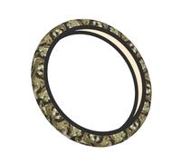 Green Brown Camo Universal Neoprene Steering Wheel Cover-High-Elastic, Non-Slip, Breathable Auto Wheel Protector For Car, Suv, Truck, Atv-Durable Interior Accessory For All Seasons 15in