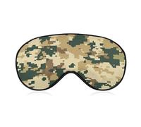 Green Brown Camouflage Comfortable Sleep Eye Mask Soft Covers for Sleeping with Adjustable Strap