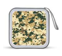 Green Brown Camouflage Portable CD Case Holder 48 Capacity Travel DVD Storage Boxs Wallet Bag