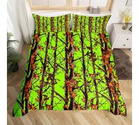 (Green Brown, Super King(No Comforter)) Homewish Hunting Bear Deer Comforter Cover Army Green Camo American Flag Bedding Set Double For Kids Boys Teen Men,Woodland Hunting Theme Duvet Cover