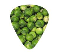 Green Brussel Sprout Print,12 Pcs Guitar Pick,3 Different Thickness Plectrums for Acoustic Guitar Bass Ukulele (0.46mm 0.96mm 0.71mm)
