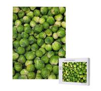 Green Brussel Sprout Print,500 Pieces Wooden Jigsaw Family Game Jigsaw Puzzles for Adults Teens