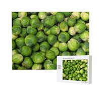 Green Brussel Sprout Print,500 Pieces Wooden Jigsaw Family Game Jigsaw Puzzles for Adults Teens Home Decor