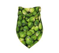 Green Brussel Sprout Print,Bib Scarf Triangle Hood Adjustable Pet Scarf Washable Hood Suitable for Small, Medium and Large Dogs and Cats