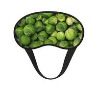 Green Brussel Sprout Print, Full Eye Covers Light Blocking Eye Masks Blackout Sleep Eye Muffs