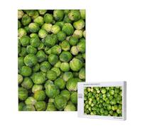 Green Brussel Sprout Print, Jigsaw Puzzles 1000 Pieces Wooden Jigsaw Toy Family Game Wall Decor for Adults Teens