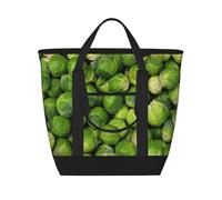 Green Brussel Sprout Print,Lunch Bags Large Capacity Insulated Tote Bag For Women Men Work Picnic Travel