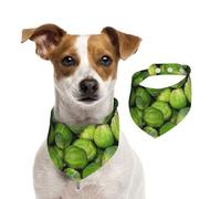 Green Brussel Sprout Print,Pet Bib Scarf Cats Dog Bandana Dogs Towel Bib Adjustable Pet Scarf,M