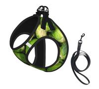 Green Brussel Sprout Print,Pet Harness,Adjustable Reflective Dog Harness,Pet Leash Vest,S