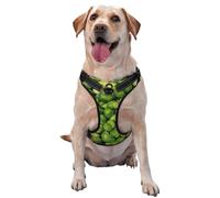 Green Brussel Sprout Print,Pet Harness,Adjustable Reflective Dog Harness,Pet Leash Vest,XL