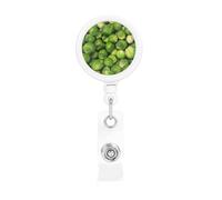 Green Brussel Sprout Print, Retractable Badge Holder,Badge Reels Holder with ID Clip Alligator Clip