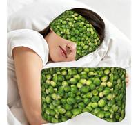 Green Brussel Sprout Print, Sleep Mask for Home Travel, Full Eye Covers Light Blocking Eye Mask Sleep Eye and Ear Muffs
