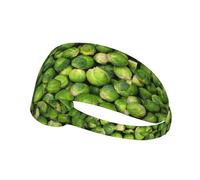 Green Brussel Sprout Print,Sports Sweatband for Unisex Multi Headband Elastic Exercise Hairband