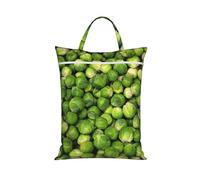 Green Brussel Sprout Print,Travel Dirty Laundry Bag Foldable Dirty Clothes Bag Durable Storage Bag