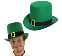 Green Buckle Top Hat I Love Fancy Dress Green 3 Pack