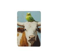 Green Budgie On Longhorn Cow Car Air Fresheners 4 Pcs Hanging Scented Cards Fragrance Scented Cards For Car Aromatherapy Tablets