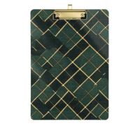 Green Buffalo Plaid Check Tartan Scotland clipboard Unbreakable Standard Hole for Legal Women Basketball Coaches Size 9 x 12