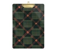 Green Buffalo Plaid Check Tartan Scotland Plastic clipboards Hard Board for Nursing Student Trade Quest Size 9 x 12