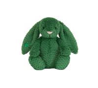 Green Bunny Plush Toy, Soft Stuffed Rabbit with Clover Embroidery, Cuddly Easter Bunny Plushie, Nursery Room Decor, Easter Basket Stuffer, Huggable Gift, 25 cm