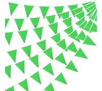 Green Bunting Flags Banner, 20M 52pcs Fabric Triangle Banners for Indoor Outdoor Birthday Baby Shower Wedding Garden Home Party Decorations
