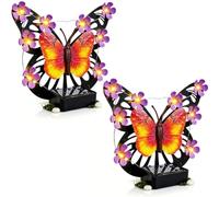 Green Butterfly Solar Lights Outdoor Wall Decor，2PCS red