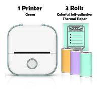 (Green C) Phomemo T02 Mini Printer Portable Printer Thermal Printing Sticker Wireless Inkless Pocket Printer Self-adhesive Label Printer -ys
