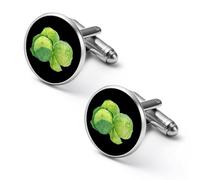 Green Cabbages Round Cufflinks for Men Classic Cuff Links Jewellery for Wedding Business Party