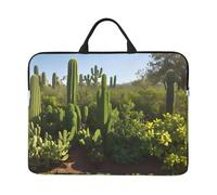 Green Cactus Laptop Bag 14 in Durable Computer Carrying Case for Most Laptops and Ipads Shock Resistant Slim Sleeve