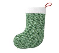 Green Cactus Print Christmas Stockings For Xmas Tree Fireplace Party Festive Hanging Socks Holiday Decor