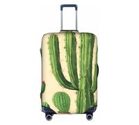 Green Cactus Print Decorative Travel Luggage Cover Concealed Zipper Suitcases Anti Scratch Dustproof, White, X-Large