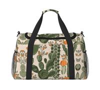 Green Cactus Print Duffel Bag for Travel Weekender Overnight Carry On Bag Women Men Gym Luggage Bag Carry on
