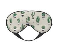 Green Cactus. Sleep Eye Mas Updated Design Light Blocking Night Eye Blinder Men Women Shift Travel Gifts