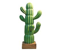 Green Cactus Statue Resin Figurine for Desk - Modern Home Decor & Outdoor Yard Art, 20.5cm x 13cm, Perfect for Lawn Decoration & Unique Gift Idea
