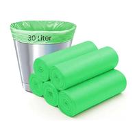 Green Caddy Bin Bags 30 Liter -10 Pcs Large Bin Liners Garbage Food Waste Bags Biodegradable Compostable Household Caddy Liners Ideal for Everyday Use, Office, Gardening, Home, Restaurant