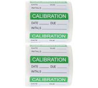 Green Calibration 2 Rolls Paper Labels Self-Adhesive for Quality Control