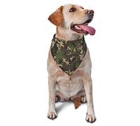 Green Camo Army Solider Camouflage Dog Bandana Durable Soft Scarf for Medium and Large Dogs Pets