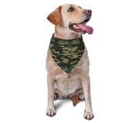 Green Camo Classic Print Dog Bandana, Adjustable Cute Cat Dogs Kerchief Triangle Bibs Scarf Handkerchief Accessories