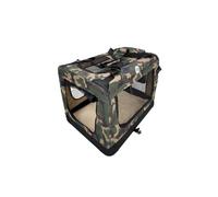 (Green Camo, Large) HugglePets Fabric Dog Crate, Mat & Treat Food Bag