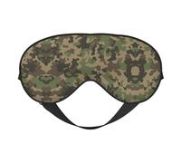 Green Camo Light Blocking Sleep Mask Adjustable Comfortable Soft Eye Cover Reversible Night Rest