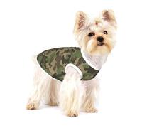Green Camo Print Small Dog Clothes Pet Vest, Soft Cotton Sleeveless T-Shirts Breathable Pet Tank Top Apparel For Puppies And Cats