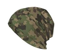 Green Camo Stylish Unisex Knit Hat - Printed Design, Soft and Comfortable, Fade-Resistant and Anti-Pilling, Green Camo, One size